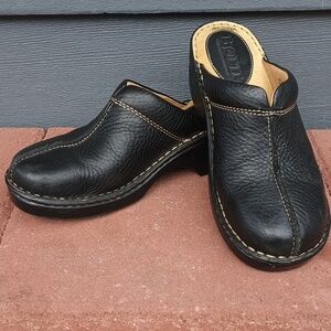 Born leather slip on mules